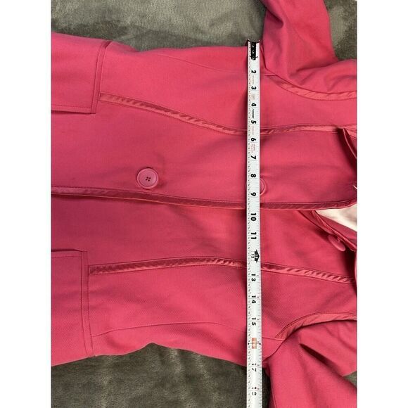 Banana Republic Bright Pink Cotton Trench Coat Barbie Small - Picture 9 of 16